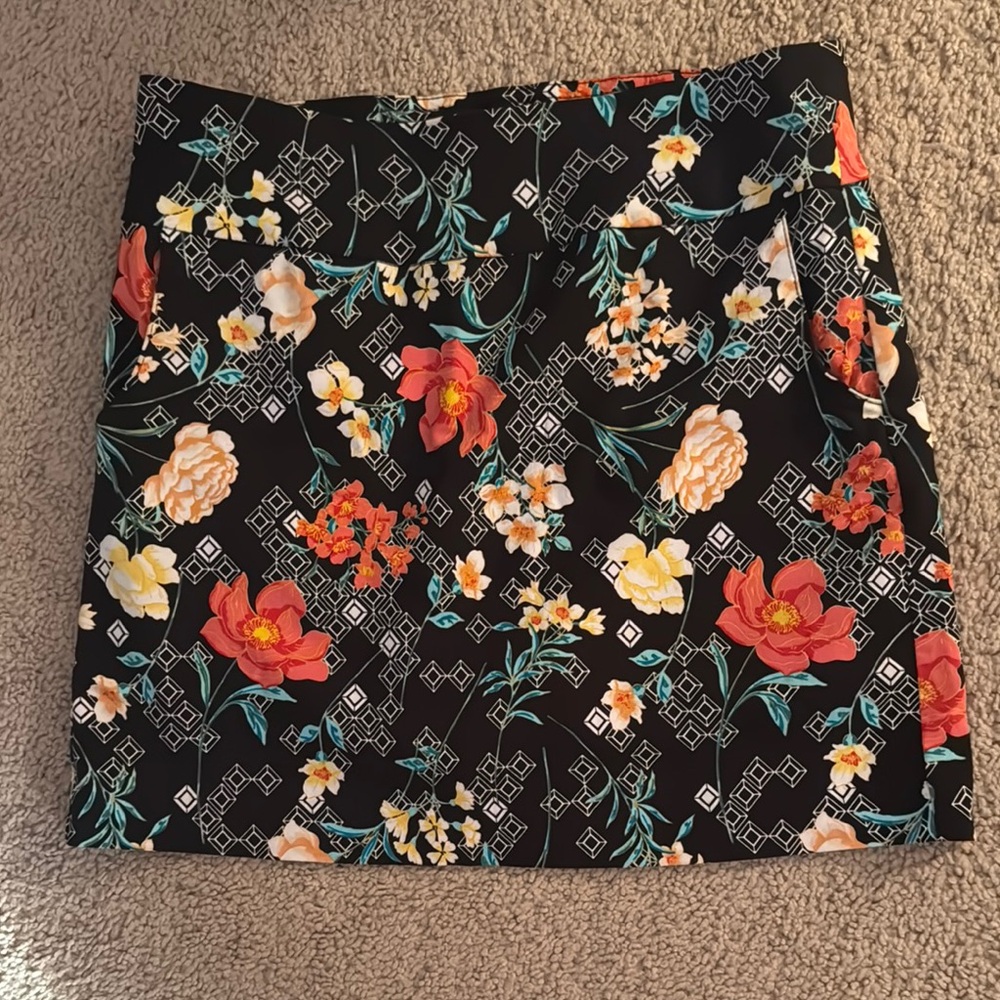 Zac & Rachel Black and Orange Skort and is stretch material!